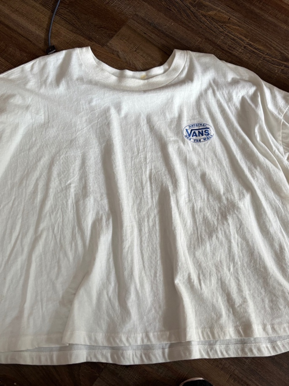 WOMENS VANS SHORT SLEEVE CROPPED SHIRT X-LARGE CREAM
